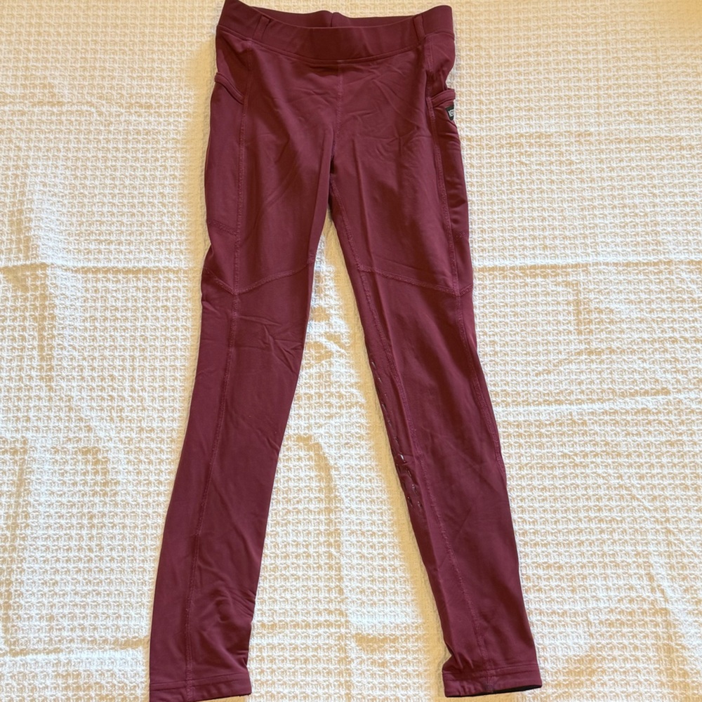 Kerrits Equestrian Riding Youth Large Tights Maroon Good Used Condition